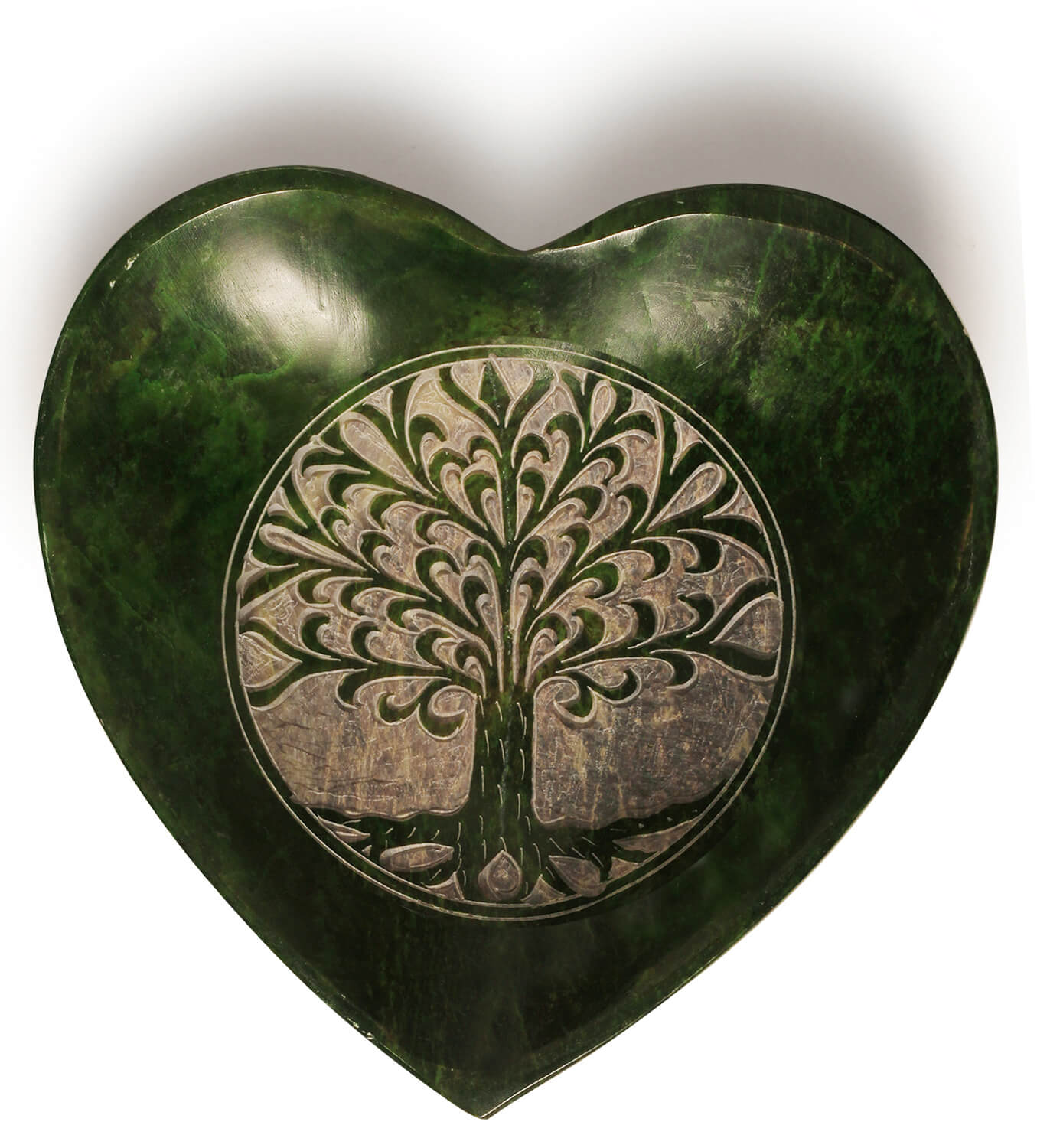 ArtistryBazaar Jewelry Dish Ring Dish - Heart-Shaped Jewelry Tray Trinket Dish - Decorative Key Tray Home Decor, Birthday Gift for Women, Dark Green